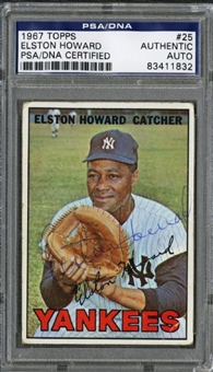 Elston Howard 1967 Topps Baseball Signed Card